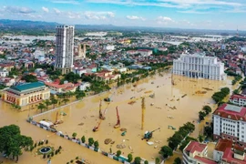 La zona central de la provincia de Thai Nguyen está profundamente inundada. (Foto: VNA)