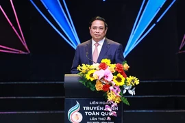 El primer ministro de Vietnam, Pham Minh Chinh, habla en el evento. (Fuente: VNA)