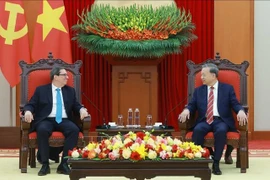 El secretario general del Partido Comunista de Vietnam, To Lam, recibió al canciller cubano, Bruno Rodríguez Parrilla. (Fuente: VNA) 