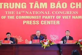 El secretario general del Partido Comunista de Vietnam, To Lam, presidió la conferencia de prensa internacional. (Fuente: VNA)