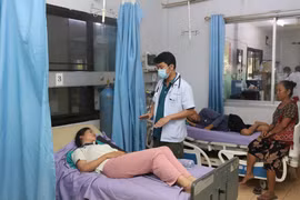Un médico examina y asesora a un paciente que recibe tratamiento contra el dengue en la provincia de Luang Namtha. (Fuente: VNA)