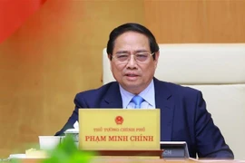 El primer ministro vietnamita, Pham Minh Chinh, habla en el evento. (Fuente: VNA)