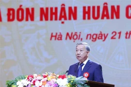 El secretario general del Partido Comunista de Vietnam (PCV), To Lam, habla en el evento. (Fuente: VNA)