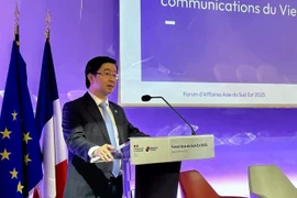 Bui Hoang Phuong, viceministro de Información y Comunicación de Vietnam, habla en el tercer Foro Empresarial del Sudeste Asiático. (Fuente: VNA)