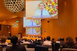 El ministro de Ciencia y Tecnología de Vietnam, Vu Hai Quan, habla en la 68.ª Reunión Anual de la Asamblea General de la Organización Mundial de la Propiedad Intelectual (OMPI). (Fuente: Misión permanente de Vietnam en Ginebra)