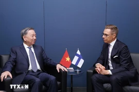 El secretario general del Partido Comunista y presidente de Vietnam, To Lam, se reunió con el presidente finlandés, Alexander Stubb, en 2024. (Fuente: VNA)