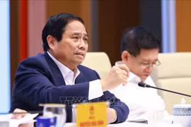 El primer ministro Pham Minh Chinh habla en el evento. (Fuente: VNA)