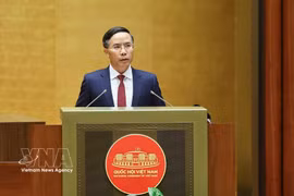 El gobernador del Banco Estatal de Vietnam, Pham Duc An, habla en el evento. (Fuente: VNA)