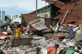 La escena de devastación después de un terremoto en Filipinas. (Fuente: EPA/VNA)