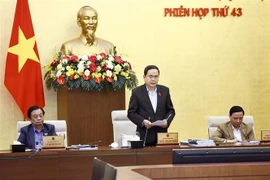 El presidente de la Asamblea Nacional de Vietnam, Tran Thanh Man, habla en el evento. (Fuente: VNA)