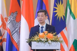 Nguyen Danh Hoang Viet, jefe del Departamento de Educación Física y Deportes perteneciente al Ministerio de Deporte, Cultura y Turismo de Vietnam, habla en el evento. (Fuente: VNA)