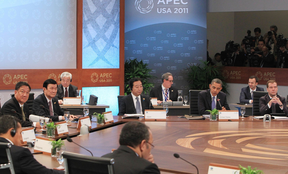 El presidente vietnamita, Truong Tan Sang, participó en la XIX Cumbre del APEC realizada en Hawái, Estados Unidos, en 2011. (Fuente: VNA)
