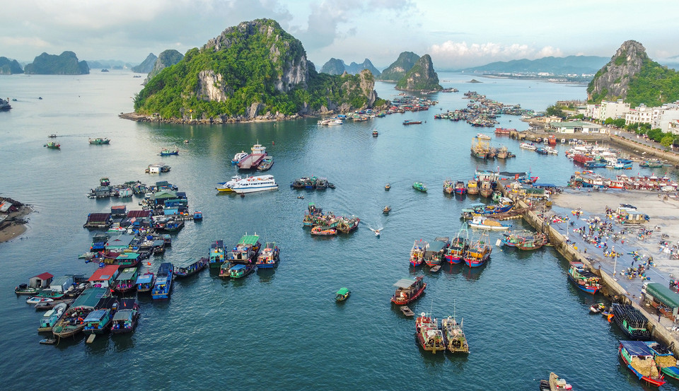 El puerto de Cai Rong en el distrito de Van Don figura entre los puertos de transporte más grandes de la provincia de Quang Ninh, donde se desarrollan los viajes en barco hacia las islas de Co To, Quan Lan, Minh Chau y Ngoc Vung. (Fuente:VNA)