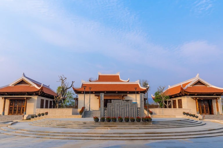 El Templo es una obra que muestra la solemnidad y el carácter sagrado del campo de batalla de Dien Bien Phu. Foto: Vietnam+