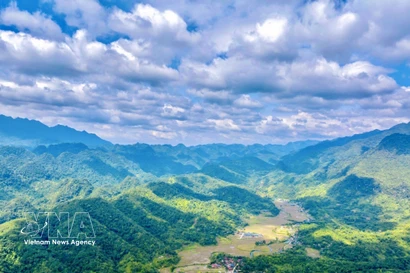 Con una altitud de 1.700 metros sobre el nivel del mar, el pico Pu Luong se está convirtiendo gradualmente en un destino ideal para el turismo de senderismo. (Foto: VNA)