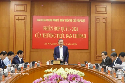 El secretario general del Partido Comunista de Vietnam, To Lam, habla en la cita (Fuente: VNA)