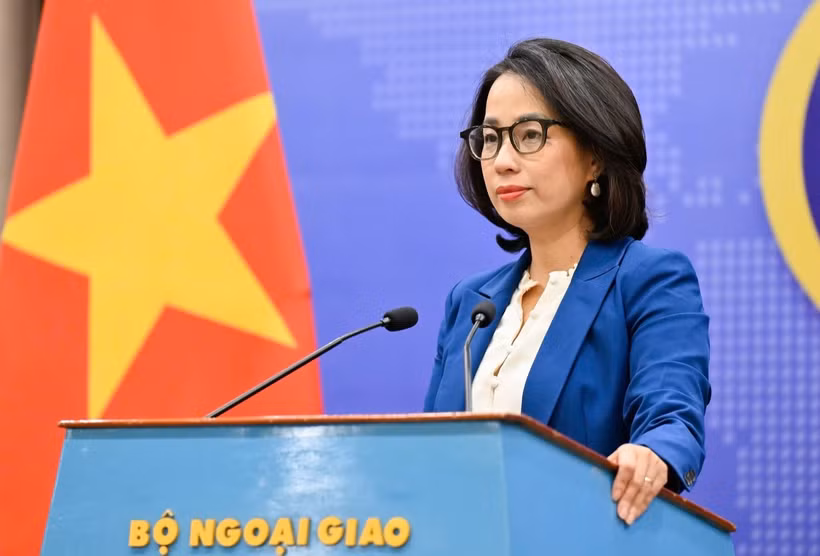 La portavoz del Ministerio de Relaciones Exteriores de Vietnam, Pham Thu Hang. (Foto: Cancillería)
