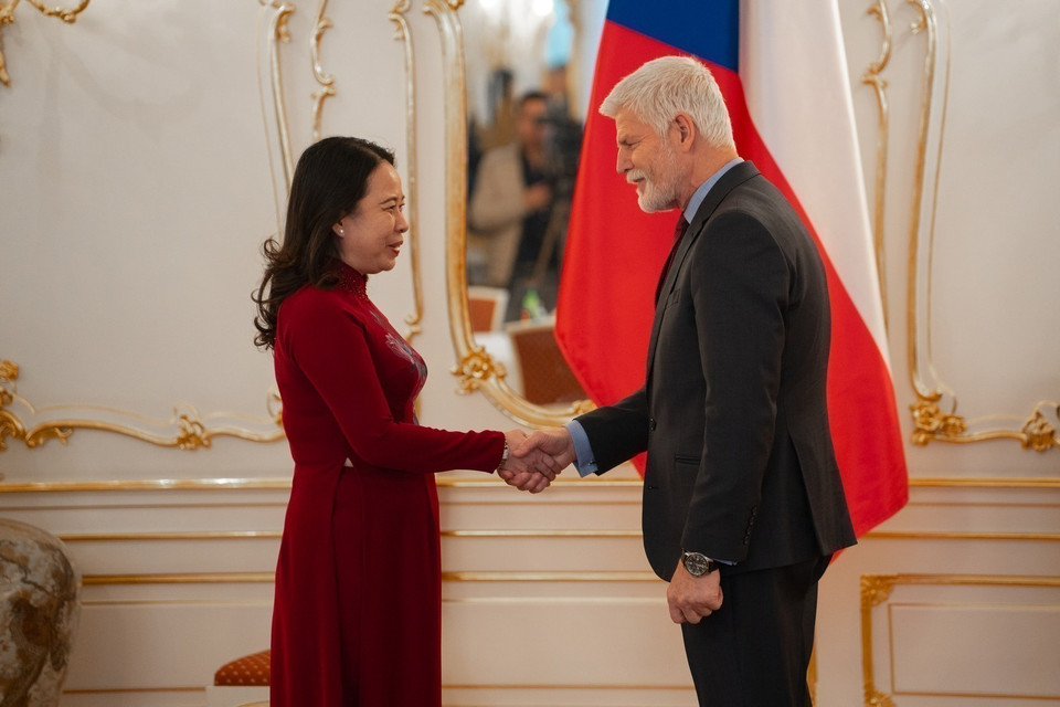 La vicepresidenta Vo Thi Anh Xuan se reunió con el presidente checo Petr Pavel (Praga, 15 de noviembre de 2024). (Foto: VNA)