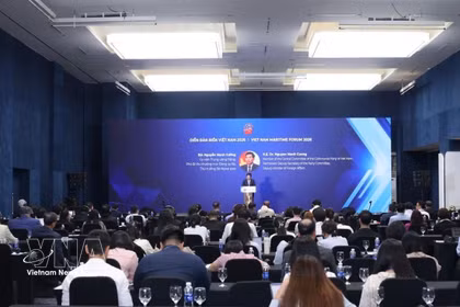 El viceministro de Relaciones Exteriores Nguyen Manh Cuong habla en la cita (Fuente: VNA)