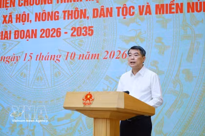 El primer ministro de Vietnam, Le Minh Hung, habla en la cita (Fuente: VNA)
