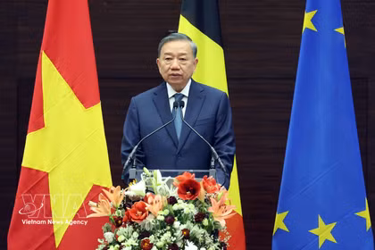 El secretario general del Partido Comunista y presidente de Vietnam, To Lam, destaca la convergencia estratégica entre Vietnam y la Unión Europea (Fuente: VNA)