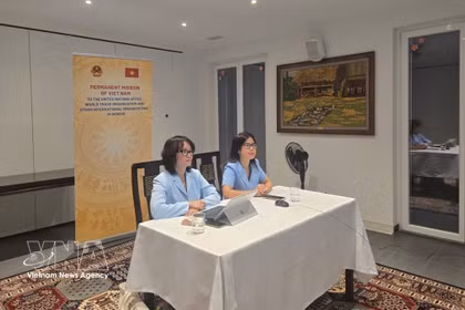 Representantes de la Misión Permanente de Vietnam en Ginebra asistieron al seminario. Foto: VNA