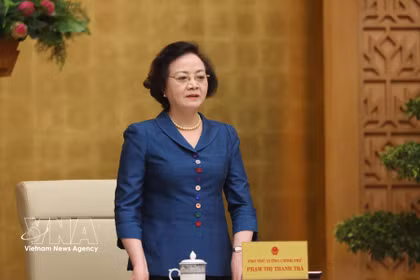 La viceprimera ministra Pham Thi Thanh Tra habla en la cita (Fuente: VNA)