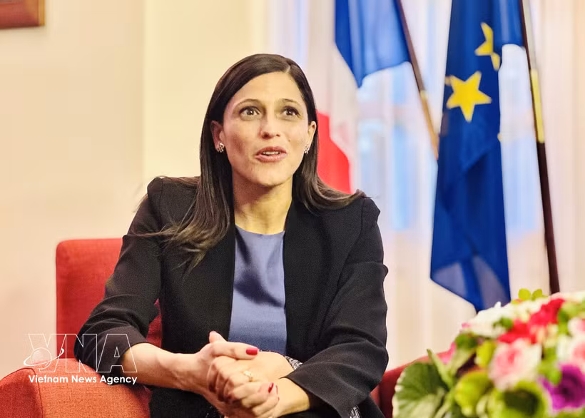 La ministra delegada francesa encargada de la Francofonía, las Asociaciones Internacionales y los Franceses en el Extranjero, Éléonore Caroit. (Fuente: VNA)
