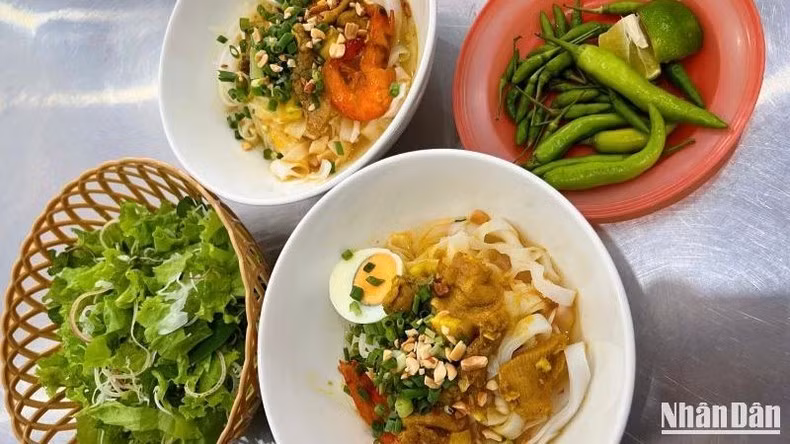Los fideos Quang, un plato típico de Da Nang. (Fuente: nhandan.vn)