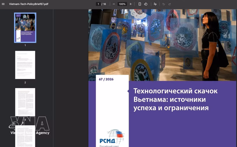 El artículo publicado en la página webs del Consejo de Asuntos Internacionales de Rusia de la doctora Irina Dezhina, economista e investigadora del Instituto de Sociología, Centro de Investigación Federal, Academia de Ciencias de Rusia. (Fuente: VNA)
