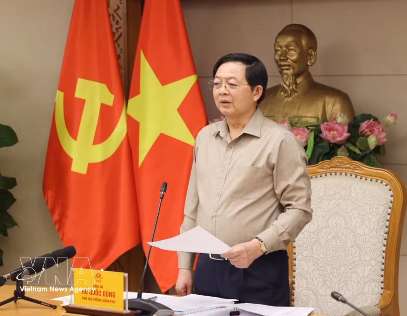 El viceprimer ministro Ho Quoc Dung habla en el evento. (Fuente: VNA)