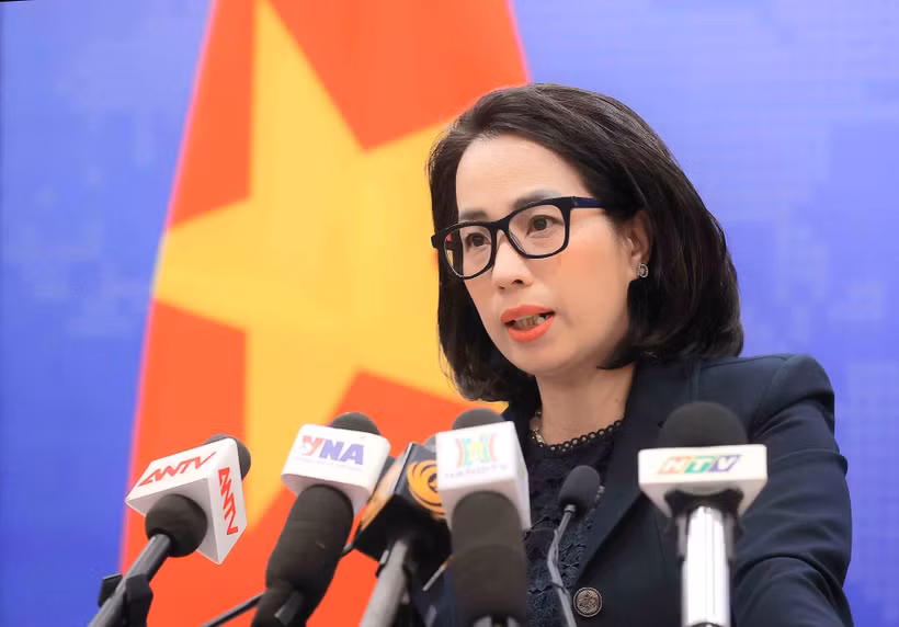 La portavoz del Ministerio de Relaciones Exteriores, Pham Thu Hang. (Fuente: VNA)