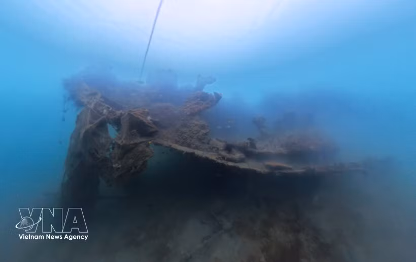 El «barco sin número» C143 yace sumergido en el fondo del mar tras más de seis décadas. (Foto: VNA)