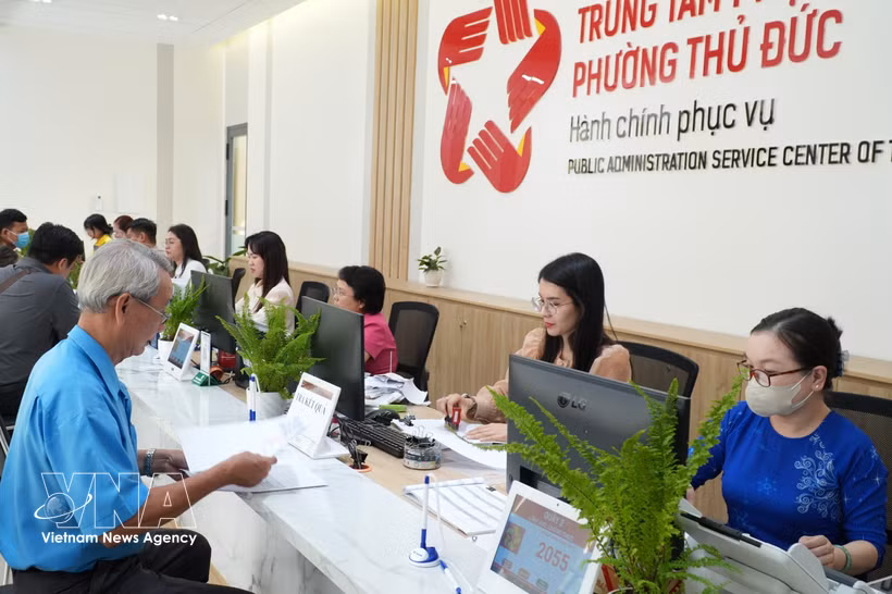Centro de Servicios Administrativos Públicos del barrio de Thu Duc, Ciudad Ho Chi Minh. (Foto: VNA)