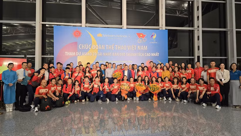 La delegación deportiva vietnamita. (Fuente: baochinhphu.vn)