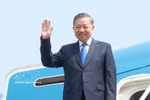 El secretario general del PCV y presidente de la República, To Lam, parte de Hanoi rumbo a Estados Unidos. (Foto: VNA)