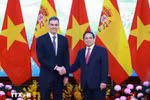 El primer ministro de Vietnam, Pham Minh Chinh, y el presidente del Gobierno de España, Pedro Sánchez (Foto: VNA)