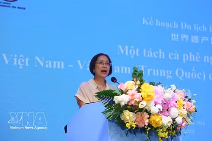 Phan Linh Chi, subdirectora de la VNAT, interviene en la cita. (Foto: VNA)