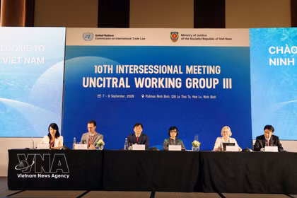 La décima reunión entre sesiones del Grupo de Trabajo III sobre la reforma del ISDS se celebra la provincia norteña de Ninh Binh, con la participación de cerca de 250 delegados. (Foto: VNA)