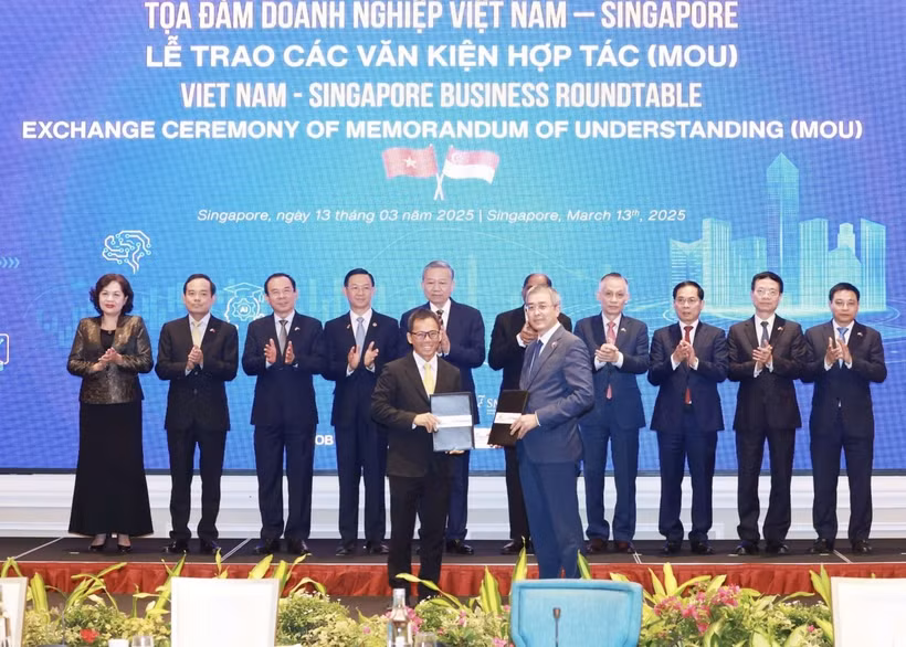 Vietnam Airlines coopera con la Compañía de ingeniería aeroespacial ST (SATS) en la terminal de carga del aeropuerto de Long Thanh. (Fuente: VNA)