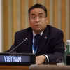 El ministro consejero Nguyen Hai Luu, subjefe de la misión permanente de Vietnam ante la ONU, interviene en la cita. (Foto: VNA)