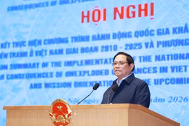 El primer ministro de Vietnam, Pham Minh Chinh, interviene en la cita (Foto: VNA)