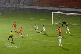 En el partido. (Foto: VNA)