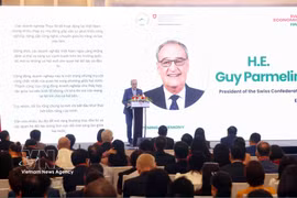 El presidente suizo, Guy Parmelin, interviene en la cita. (Foto: VNA)