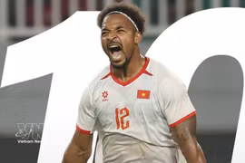 El delantero Xuan Son celebra su gol. (Foto: VNA)