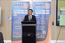 El viceprimer ministro vietnamita Tran Hong Ha interviene en la cita (Foto: VNA)