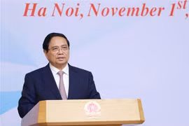 El primer ministro de Vietnam, Pham Minh Chinh, interviene en la cita (Foto: VNA)
