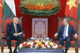 El secretario general del Partido Comunista de Vietnam, To Lam (derecha), recibe al presidente de la Cámara de Representantes de Jordania, Mazen Turki El Qadi. (Foto: VNA)