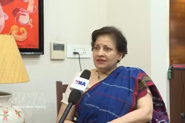 La ex embajadora de la India en Vietnam, Preeti Saran, en la entrevista (Foto: VNA)