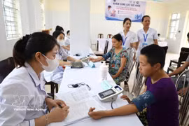 Un programa gratuito de chequeos y exámenes médicos se implementa en la comuna Xuan Truong, provincia de Ninh Binh. (Foto: VNA)